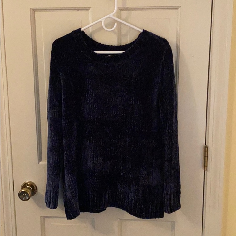 Navy chenille sweater